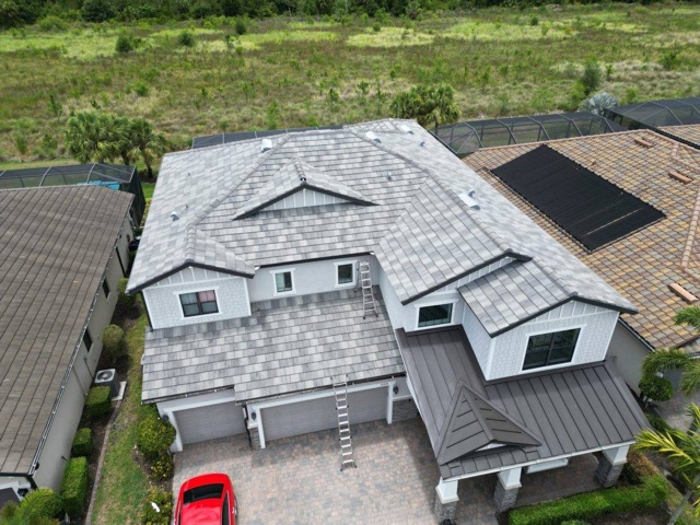 Residential roof project by Prestige Roofing in Siesta Key, FL