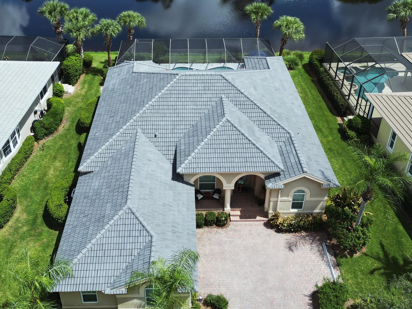 Concrete tile roof close-up in Southwest Florida