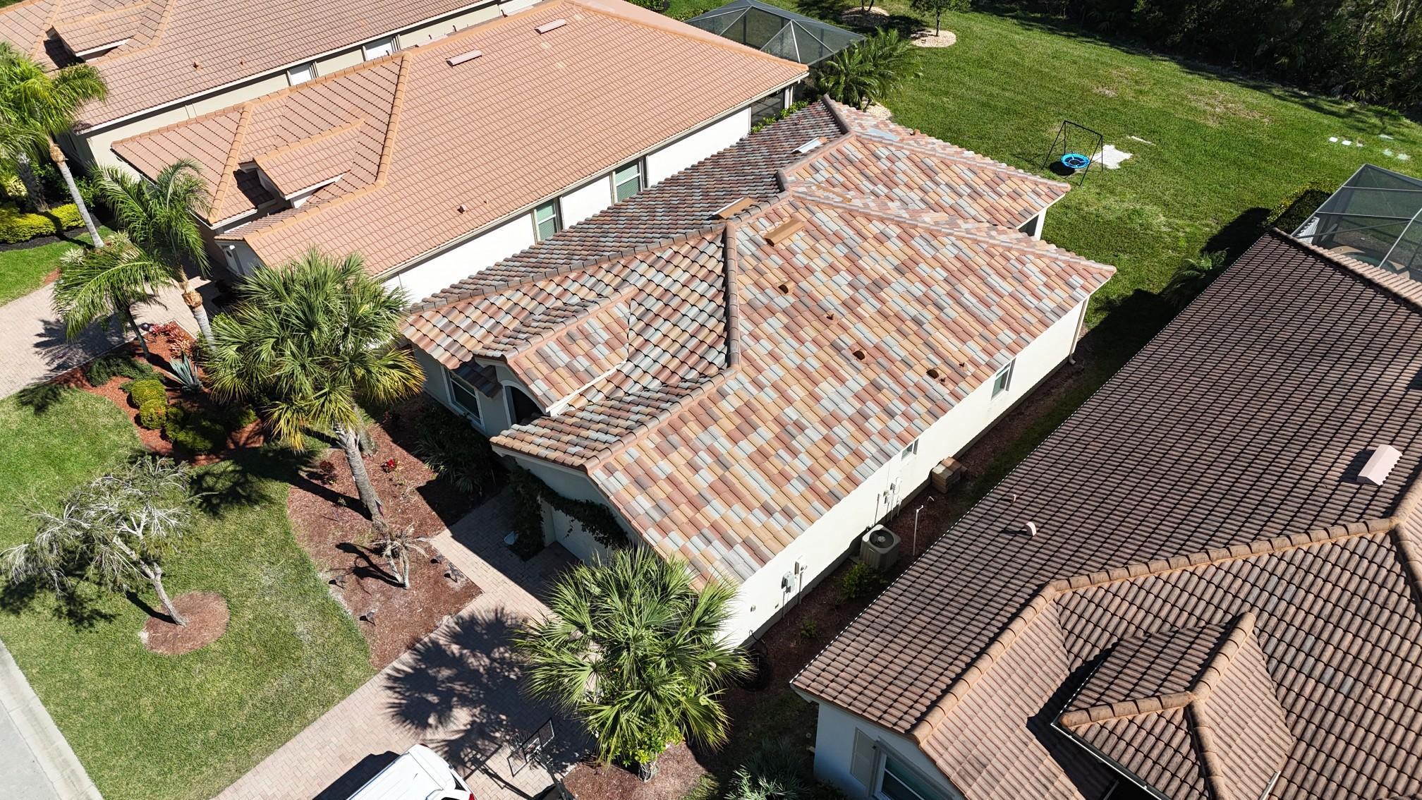 Tile roof installation in progress in Southwest Florida